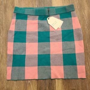 English Factory Gingham Mini Skirt Women's Size Large NEW with tags